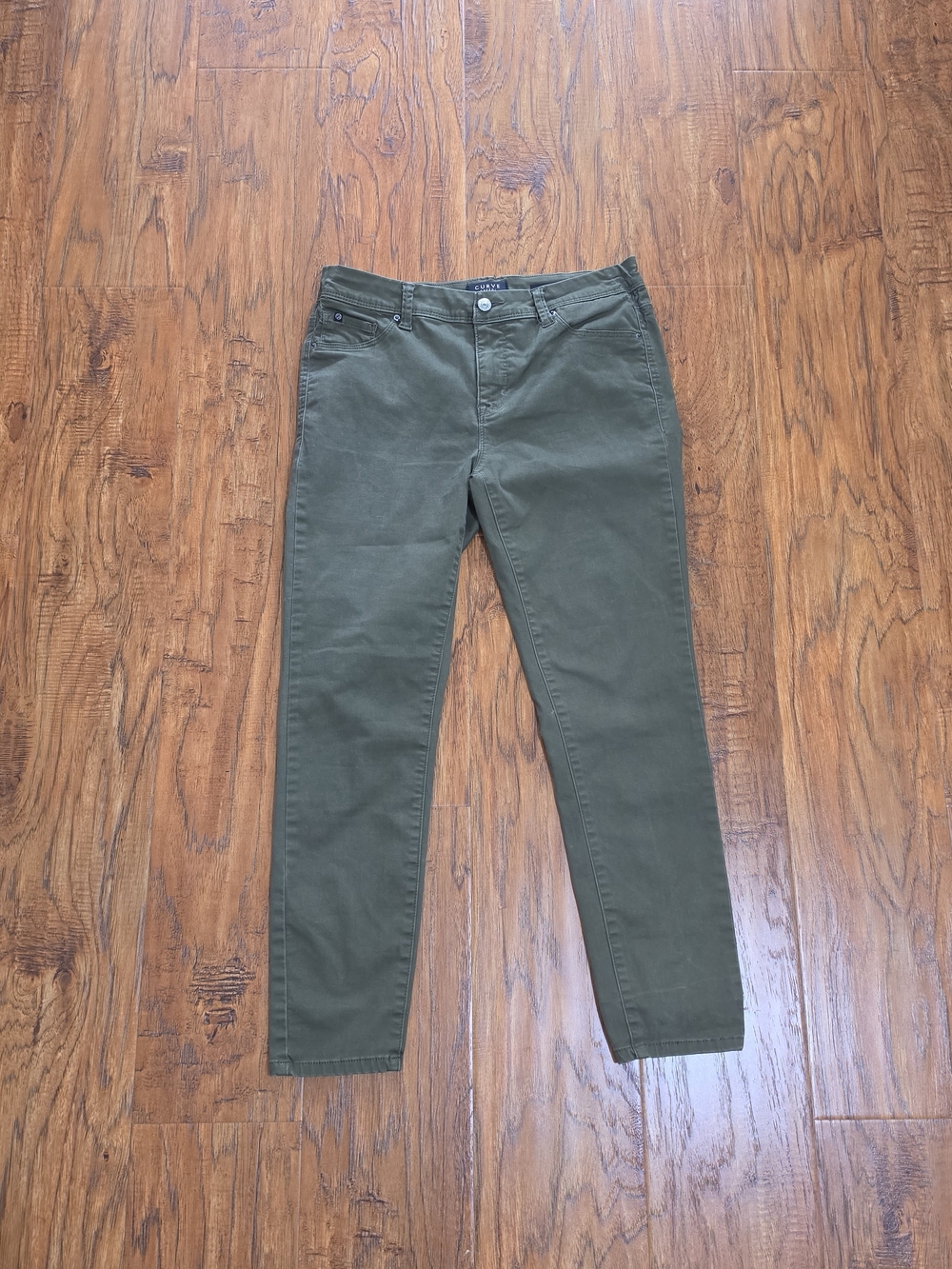Curve Appeal Minimalist Jegging Olive Khaki Green Jeans Skinny Size 6/28 Cotton